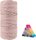 Macrame Cord,3mm x109 Yard Twine String Cord Colored Cotton Rope Craft Cord for DIY Crafts Knitting Plant Hangers Christmas Wedding Decor（Pink Gray）…