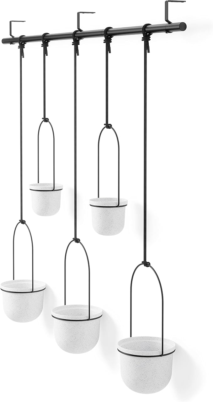Umbra Triflora Hanging Planter, Set of 5, White (Pack of 3)