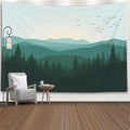 EMMTEEY Nature Tapestry Green Mountains Forest 92.5X70.9 Inch Extra Large Tapestry Wall Art Hanging Tapetries for Bedroom Living Room Dorm Décor