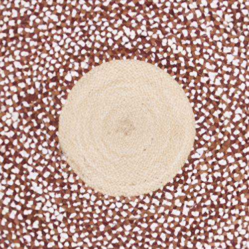 SAFAVIEH Cape Cod Collection Area Rug - 3' Round, Rust & Natural, Handmade Braided Jute & Cotton, Ideal for High Traffic Areas in Living Room, Bedroom (CAP210P) - color: Rust/Natural, size: 3' (Round)