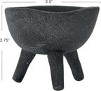 Creative Co-Op Boho Terracotta Footed Planter, Matte Black
