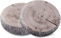HYSEAS Decorative Round Throw Pillow, 3D Digital Print Comfortable Kids Funny Cute Wood Log Forest Décor Seat Cushion for Home, Couch, Sofa, Bedroom, Living Room, Light Green Stump, 2 Pack