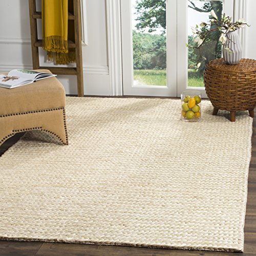 SAFAVIEH Natural Fiber Collection Area Rug - 6' Square, Ivory, Handmade Jute, Ideal for High Traffic Areas in Living Room, Bedroom (NF520A) - size: 6' x 6' (Square)