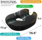 Donut Pillow Coccyx Seat Cushion for Prostate, Sciatica, Pelvic Floor, Pressure Sores, Pregnancy, Perineal Surgery, Postpartum Recovery Pain Pressure Relief Memory Foam Chair Pad