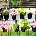 LaLaGreen Small Hanging Planters - 10 Pack, 4 Inch Black Metal Bucket Small Flower Pots for Outdoor Outside, Balcony Railing Hanging, Cute Garden Decor Rail Wall Farmhouse Rustic Deck Porch Succulent - size: 4 Inch (Black)