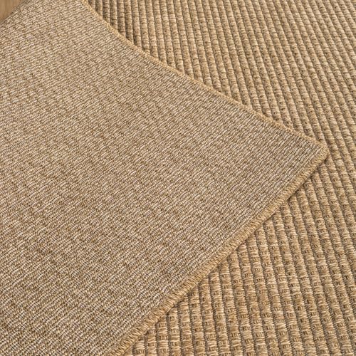 CAMILSON Easy Jute Rug 5x7, Indoor Outdoor Natural Color Farmhouse Area Rugs for Living Room Patio and Kitchen Rug, Solid Boho Woven Design, Easy-Cleaning, Washable Outside Carpet Alfombras (5 x 7) - color: Basketweave/Natural, size: 5' x 7' (Rectangular)