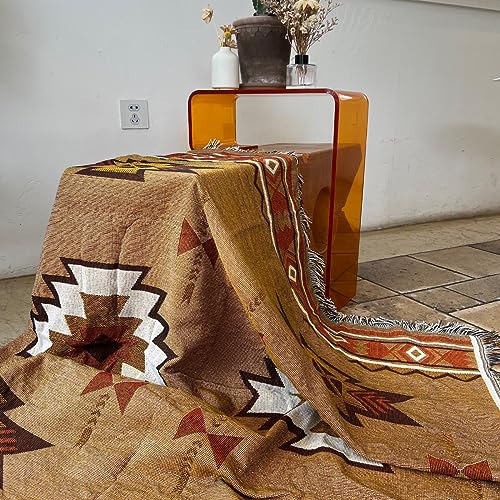 Hopstar Aztec Throw Blanket Navajo Indian Blankets and Throws Boho Western Decor Couch Cover Blanket for Bed Sofa Living Room Beach Travel 51"x63"(Sucre Coffee) - color: Sucre Coffee, size: 51"x63"