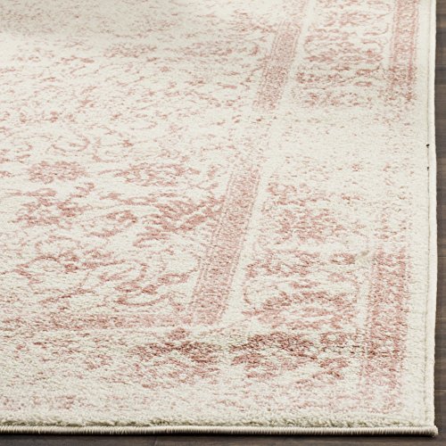 SAFAVIEH Adirondack Collection Accent Rug - 2'6" x 4', Ivory & Rose, Distressed Vintage Floral Design, Non-Shedding & Easy to Clean, Ideal for Front Door, Kitchen, Entryway, Foyer (ADR109H) - color: Ivory/Rose, size: 2'6" x 4' (Rectangular)