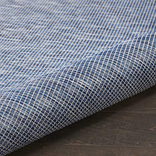 Nourison Home Positano Navy Blue 2'2" x 12' Area Rug - Easy Clean, Non Shedding, Bed Room, Living Room, Dining Room, Kitchen (12' Runner) - color: Navy Blue, size: 2'2" x 12' (Runner)