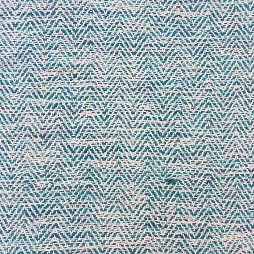 SIMPLIHOME Nate Square Pouf - 20 inch Wide Upholstered Handwoven Cotton Ottoman in Patterned Teal Melange, Boho Footstool or Extra Seating for Living Room with Artisanal Texture, Assembled - color: Patterned Teal Melange, style: Cotton Pouf