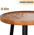 Plant Stand Indoor, Mid Century Wood Plant Table Plant Holder with Raised Design,Heavy Duty Metal Tall Flower Pot Stand, Modern Home Decor Small Round Side End Table(11.8"x16")