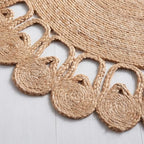 SAFAVIEH Natural Fiber Round Collection 5' Round Natural NFB252A Handmade Boho Country Charm Jute Area Rug - size: 5' (Round)