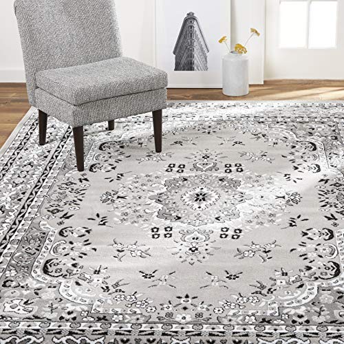 Home Dynamix Premium Sakarya Traditional Medallion Area Rug, Grey/Ivory, 21"x35" - color: Grey/Ivory, size: 1'9" x 2'11" (Rectangular)