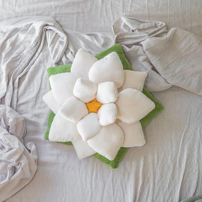 Green Philosophy Co. Poinsettia Pillow - Marshmallow White