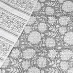 Levtex Home Adare Grey Quilted Throw - (50x60in.) - Floral - Grey White - Reversible - Cotton - color: Grey