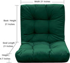 QILLOWAY Outdoor Seat/Back Chair Cushion Tufted Pillow, Spring/Summer Seasonal Replacement Cushions. (Mallard/Forest Green)