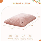 MAXYOYO 3 in 1 Kids Bean Bag Chair Bed, Child Floor Sofa for Gaming, Reading, Faux Fur Floor Mattress with High-Density Foam Filling for Living Room Bedroom