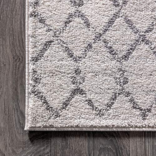 JONATHAN Y Boho Vintage Diamond Cream/Gray Square Area Rug 5X5 ft, Moroccan Hype for Living Room, Bedroom, Kitchen, Office, Easy-Cleaning, High Traffic, Pet-Friendly, Non-Shedding (MOH101B-5SQ) - color: Cream/Gray, size: 5' x 5' (Square)