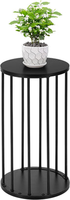 Plant Stand Indoor,small plant stool,Flower Pot Corner stand holder,Mid Century Heavy Duty Metal Tall Home Decor,Modern Round End Table,Small Rustic Display Stand for Living Room,Bedroom(Black,21In)