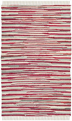 SAFAVIEH Rag Rug Collection Accent Rug - 3' x 5', Red & Multi, Handmade Boho Stripe Cotton, Ideal for High Traffic Areas in Entryway, Living Room, Bedroom (RAR129R) - color: Red/Multi, size: 3' x 5' (Rectangular)