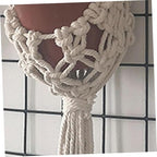 Handmade Cotton Rope Hanging Planter Bohemian Style Indoor Wall Decor for Succulents and Flower Pots Woven Sling Basket for Balcony and Office