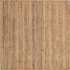 Rugs.com - Braided Jute Rug – 4 Ft Square Natural Jute Area Rug – Eco-Friendly Coastal Decor for Entryways, Bedrooms, and Home Offices - size: 4' x 4' (Square)