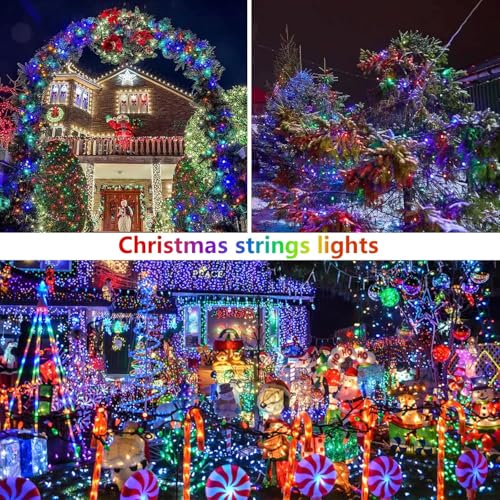 Extra-Long 144FT Solar String Lights for Outside, 2 Pack 400LED Solar Fairy Lights Outdoor Waterproof, Copper Wire with 8 Modes Solar Twinkle Lights for Tree Garden Party Patio Xmas Decor (Multicolor) - color: Multicolor, size: 2 Pack-400LED
