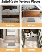 Upgraded Waffle Bath Mat, Super Absorbent Non Slip Bath Mats for Bathroom Floor, Machine Washable Bathroom Rugs with Tassels, Rubber Backed Bathroom Mats, Ultra Soft, 24" x 36",DarkGrey & Cream