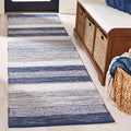 SAFAVIEH Striped Kilim Collection Runner Rug - 2'3" x 8', Grey & Blue, Flat Weave Cotton Design, Easy Care, Ideal for High Traffic Areas in Living Room, Bedroom (STK804M) - color: Grey/Blue, size: 2'3" x 8' (Runner)