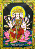 Goddess Gayatri sequins Cotton Batik Wall Hanging Painting : Size 43"x30" Inches - color: Gayatri
