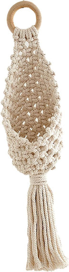 Macrame Plant Hangers, Hand Woven Wall Hanging Bohemian Jute Fruit Vegetable Basket Cotton Rope Hanging Planter Basket for Flower Pot Patio Plant Holder