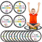 Tinideya 12 Pcs Kids Carpet Circle Seats for Class 16 Inch Round Classroom Rug Back to School Floor Cushions Soft Educational Mat Non Slip First Day of School Learning Playing Areas(Positive) - style: Positive