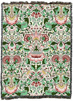Pure Country Weavers William Morris Lodden Rose Blanket - Arts & Crafts - Gift Tapestry Throw Woven from Cotton - Made in the USA (72x54) - color: Rose, size: Large