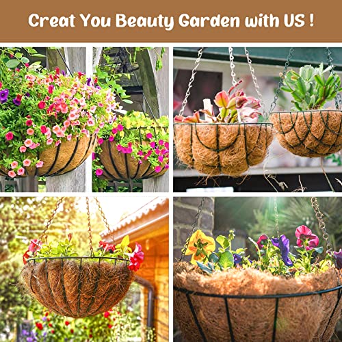 Legigo 3 Pack 20 Inch Hanging Basket Coco Liners Replacement, 100% Natural Round Coconut Coco Fiber Planter Basket Liners for Hanging Basket Flowers/Vegetables - color: 3pcs, size: 20 Inch