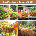 Legigo 3 Pack 20 Inch Hanging Basket Coco Liners Replacement, 100% Natural Round Coconut Coco Fiber Planter Basket Liners for Hanging Basket Flowers/Vegetables - color: 3pcs, size: 20 Inch
