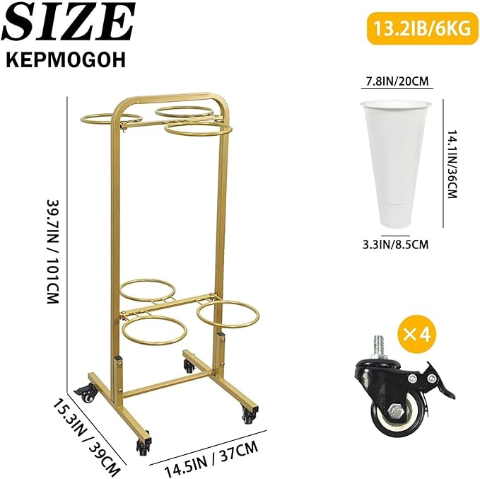 Movable Plant Display Stand Flower Pot Holders For Indoor Plants Heavy Duty Moving Plant Cart Shelf, With Wheels