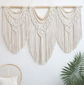 oiikain Large Handmade Boho Macrame Wall Hanging Tapestry - Chic Bohemian Woven Home Decor art for Living Room, Bedroom, and Wedding Parties (43''x32'', Wooden beads)