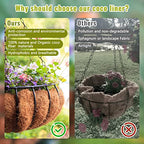 Legigo 6 Pack 14 Inch Hanging Basket Coco Liners Replacement, 100% Natural Round Coconut Coco Fiber Planter Basket Liners for Hanging Basket Flowers/Vegetables - color: 6pcs, size: 14 Inch