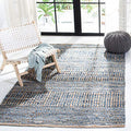 SAFAVIEH Cape Cod Collection Accent Rug - 3' x 5', Natural & Blue, Handmade Flat Weave Coastal Braided Jute, Ideal for High Traffic Areas in Entryway, Living Room, Bedroom (CAP353A) - size: 3' x 5' (Rectangular)