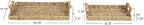 Household Essentials Handwoven Seagrass Rectangular Tray Set with Wood Handles, Natural, Set of 2