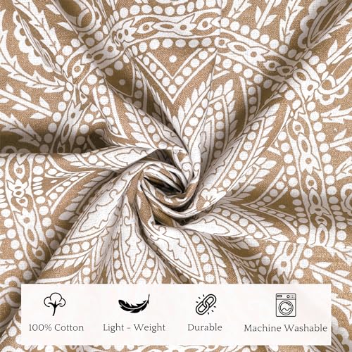 RAJRANG King Size Mandala Tapestry Golden for Bedroom and Living Room Wall Hanging Cotton Tapestries 90 x 108 Inches - color: Golden, size: 90"L x 108"W