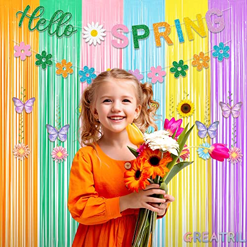 Pastel Tinsel Curtain Party Backdrop - GREATRIL Pastel Color Foil Fringe Curtain Photo Booth Streamers for Birthdays Easter Baby Bride Shower Unicorn Girls Party Decorations - color: Pastel