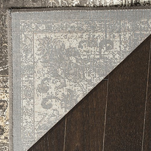 SAFAVIEH Vintage Collection Area Rug - 5'3" x 7'6", Soft Anthracite, Oriental Distressed Viscose Design, Ideal for High Traffic Areas in Living Room, Bedroom (VTG117-330)