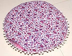 ICC Floor Pillows & Cushion Covers, Decorative Hippie Mandala Pouf Pillow Cover Bohemian Seating Meditation Cushion Cover, Large Boho Ottoman Case Pillowcase for Couch (Pink Trishol, 32" Round) - size: 32" x 32" (Pack of 1), style: Pink Trishol