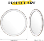 sawsile Round Wood Mirror,28 inch Circle Rustic Farmhouse White Wooden Frame Boho Beads Wall Mirror for Bathroom,Living Room,Bedroom or Entryway