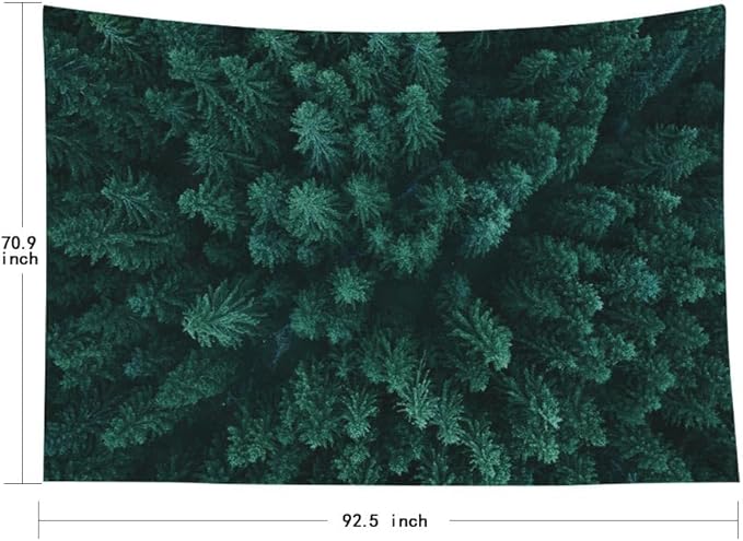 EMMTEEY Green Forest Tapestry Pine Tree Evergreen Fir Forest Forest Tapestry for Bedroom Men 92.5X70.9 Large Wall Tapestry for Bedroom Christmas Decoration House Decoration Living Room