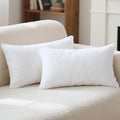 Phantoscope 100% Virgin Fiber Pillow Inserts, Premium Microfine Fiber Square Hypoallergenic Throw Pillow Inserts for Bedroom, Study, Chair 12x20 inches Pack of 2