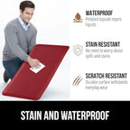 GORILLA GRIP Comfortable Cushioned Kitchen Mats for Floor, Waterproof and Stain Resistant Soft Top, 3/4 Inch Thick Ergonomic Standing Desk Anti Fatigue Mat, Foam Supports Ankles and Feet, 17x24, Red