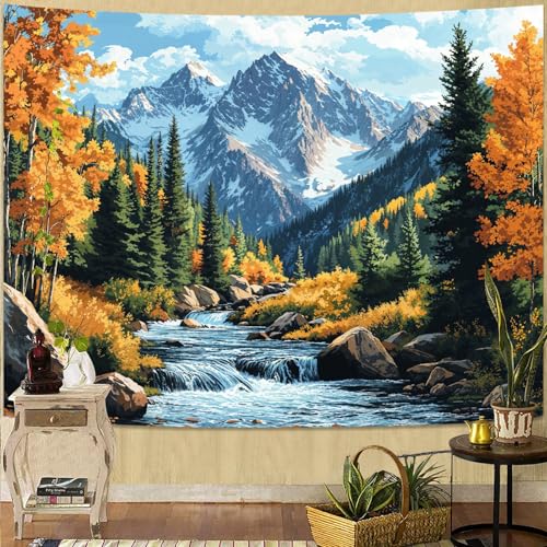kampdream Landscape Tapestry, Scenery Art Wall Tapestries, Nature Wall Decor for Bedroom Living Room Backdrop Colorado Peak Mountain Art 36×48 inches - color: Colorado Mountains, size: 48"L x 36"W