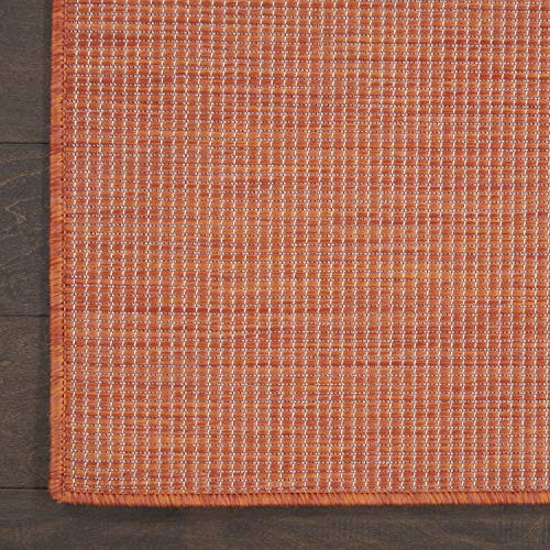 Nourison Home Positano Terracotta 2'2" x 10' Area Rug - Easy Clean, Non Shedding, Bed Room, Living Room, Dining Room, Kitchen (10' Runner) - color: Terracotta, size: 2'2" x 10' (Runner)
